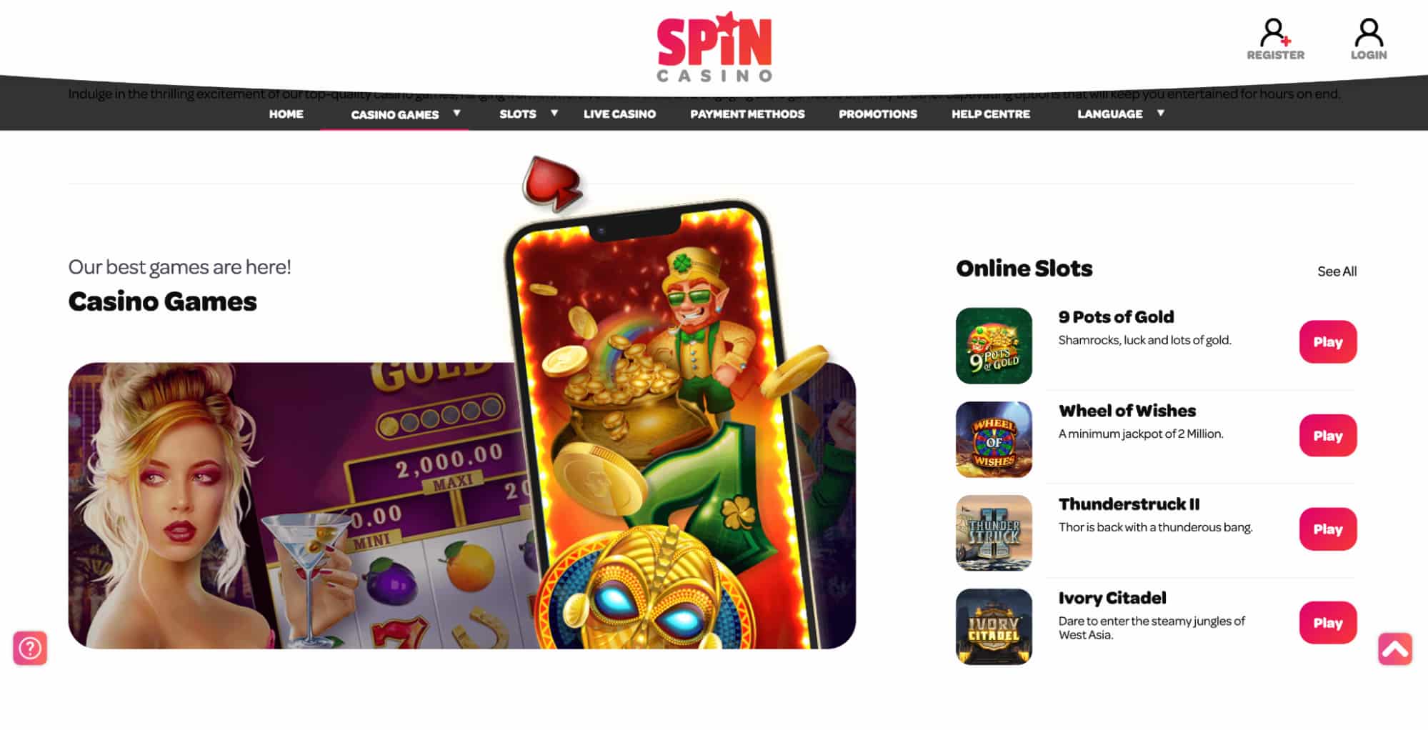 spin online casino in Ontario