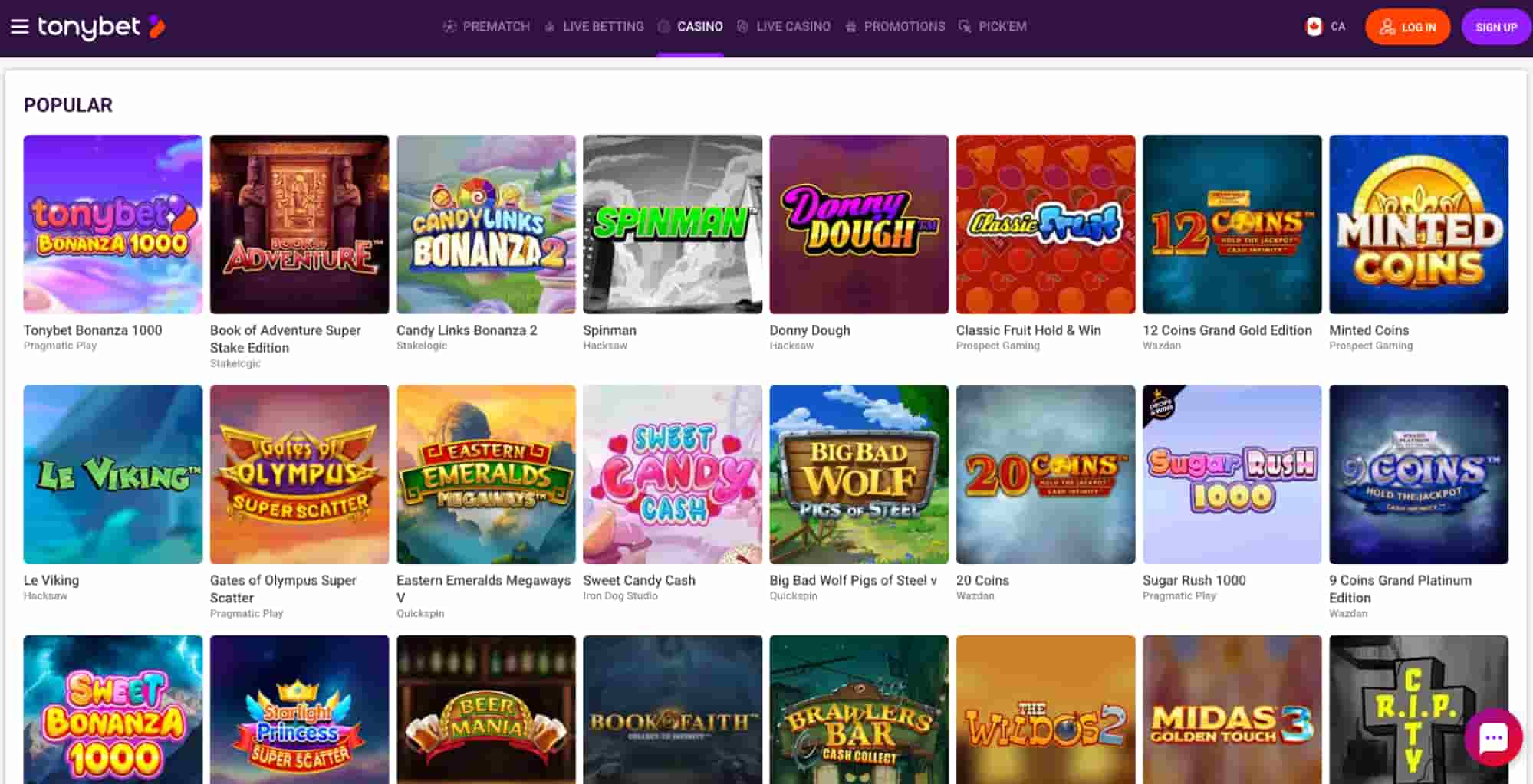 tonybet online casino Ontario